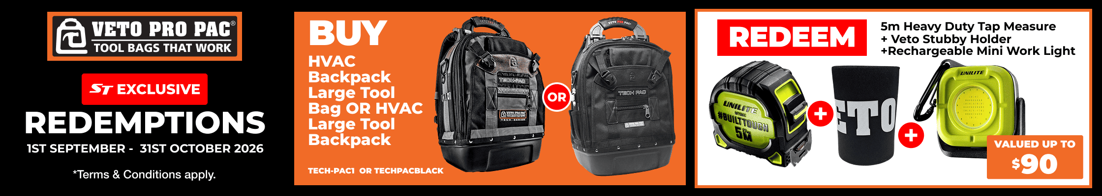 Veto PRO PAC Redemption Offer - 1st September - 31st October 2026