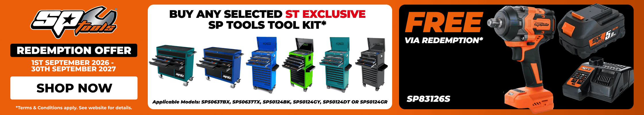 Sp Tools Redemption Offer - 1st - 30th September 2026