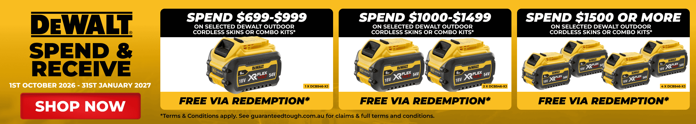 Dewalt Outdoor Spend & Receive Q4 - 1st October 2026 - 31st January 2027