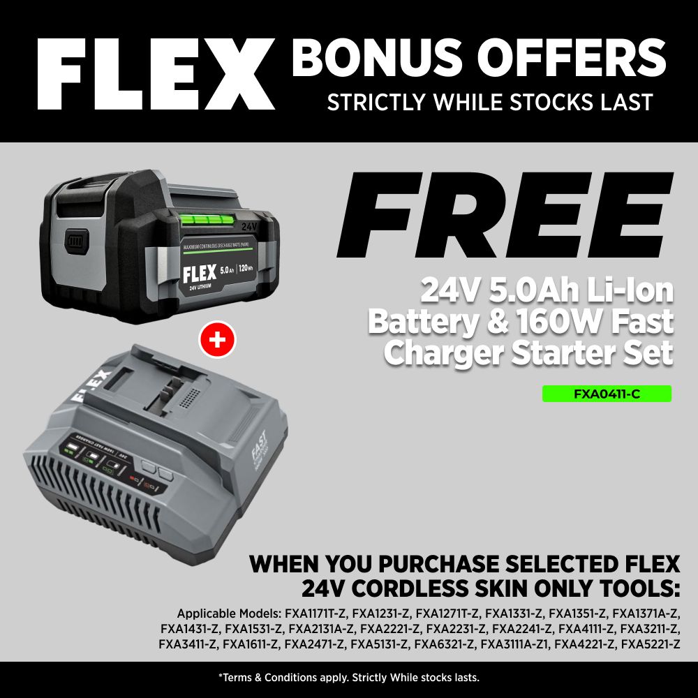 FLEX FXA6211-ZA 24V Li-ion Cordless 300ml & 600ml Caulk & Adhesive Gun - Skin Only – image 3