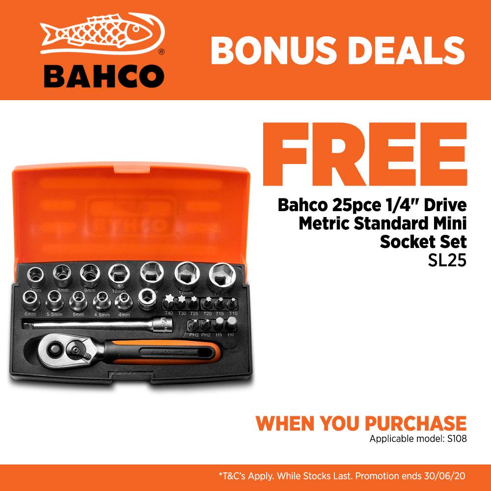 Bahco S108 108pce 1/4", 1/2" Drive Metric Socket & Spanner Set