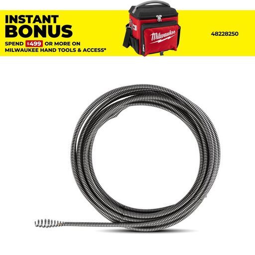 Milwaukee 48532571 7.9mm x 7.6m Inner Core Bulb Head Cable to suit M12BDC8-0C Drain Snake