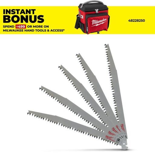 Milwaukee 48471301 (48001301) 5-Pack 225mm 5TPI Pruning Sawzall Blades