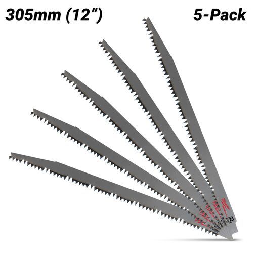 Milwaukee 48471303 (48001303) 5-Pack 300mm (12") 5TPI Pruning Sawzall Blades – image 2