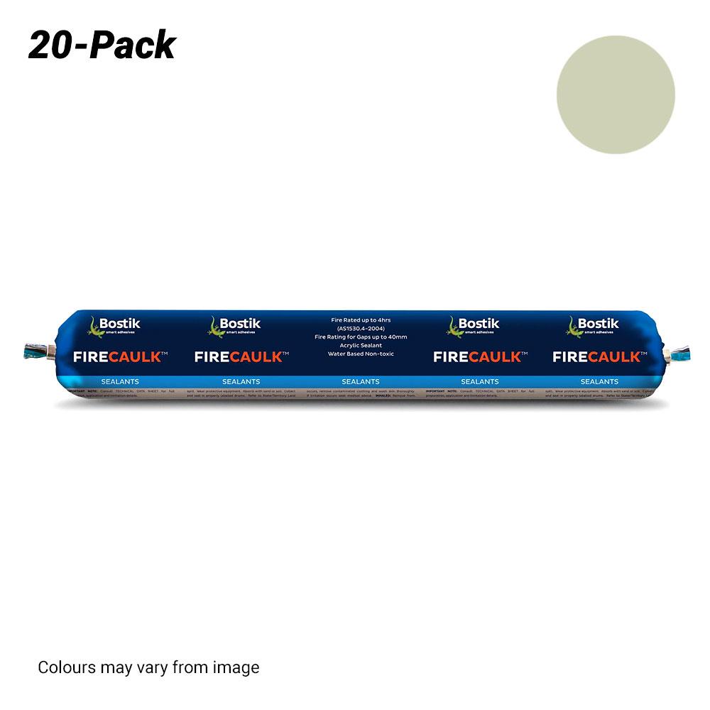 Bostik 23975520PK 20-Pack 960gms 600ml Firecaulk Fire Rated Acrylic Sealant Sausage - Limestone – image 1