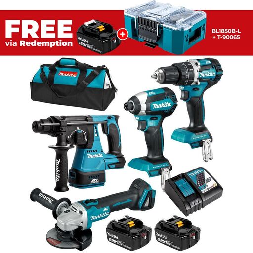 Makita DLX4102T 18V 5.0Ah Li-ion Cordless Brushless 4pce Combo Kit