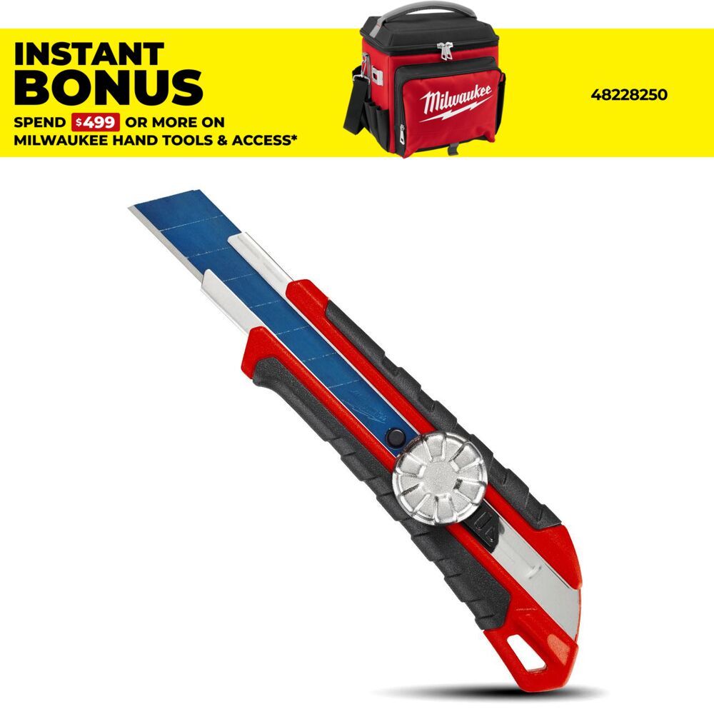 Milwaukee 48221961 18mm Snap Off Knife with Metal Lock & Precision Cut Blade – image 1