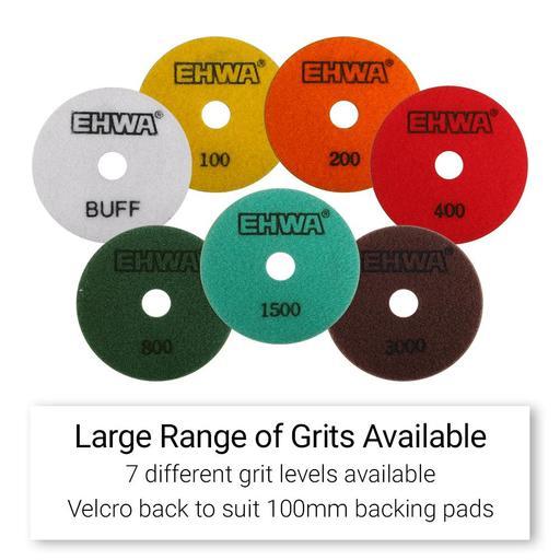 Ehwa RS100BUFF 100mm (4") Buffing Wet/Dry Diamond Resin Pad – image 3