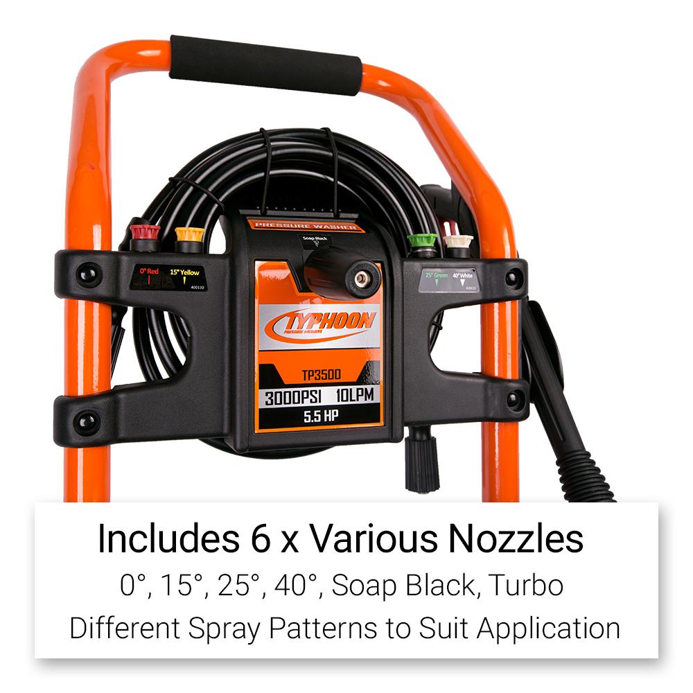 Typhoon TP3500 5.5HP 4176PSI EWP Petrol Pressure Washer With Turbo Head