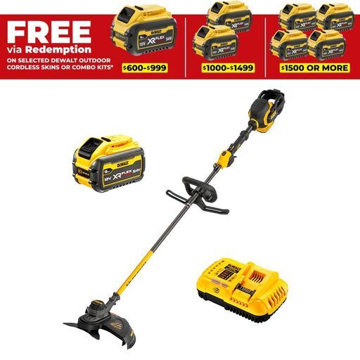 DeWalt DCM571X1-XE 54V 9.0Ah FlexVolt XR Li-Ion Cordless Brushless 26cm Brush Cutter Combo Kit