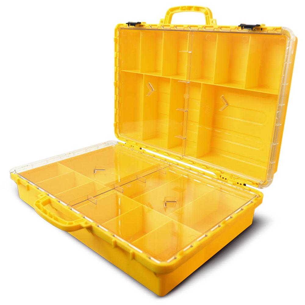 Xtorque XCAS1 Storage Organiser Yellow Box with Clear Covers