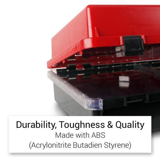 Xtorque XCAS2 Storage Organiser Red/Black Box with Clear Covers – image 3