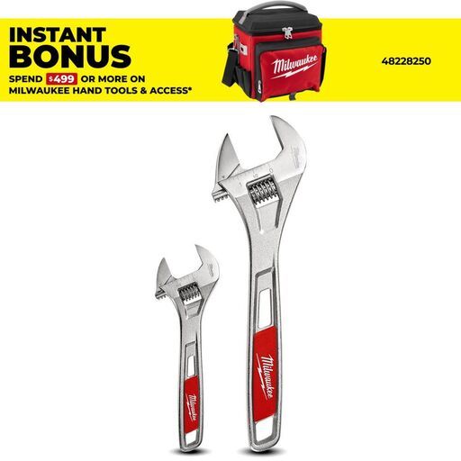 Milwaukee 48227400  2-Pack 250mm (10") & 150mm (6") Adjustable Wrench Set