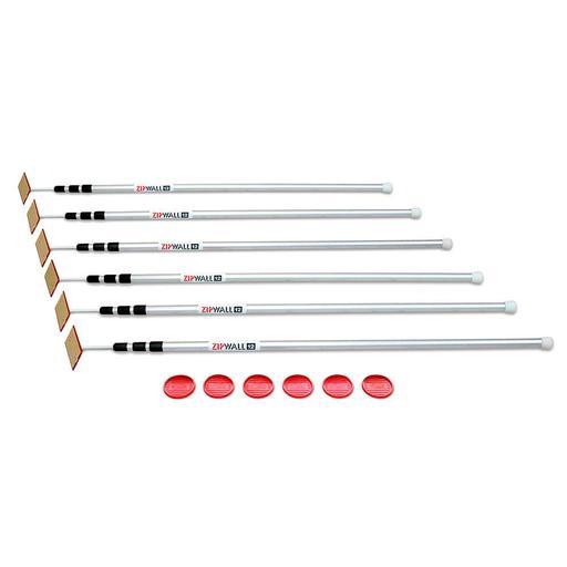 Zipwall ZWP6 (SLP6) 12ft Spring Loaded Barrier System - 6 Pack
