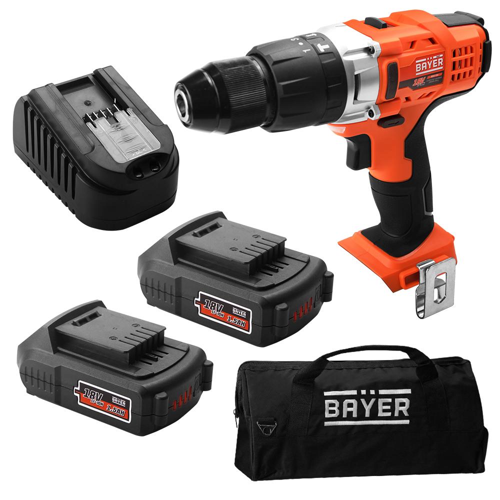 [PreOrder] Bayer BAY101 18V 1.5Ah LiIon Cordless Hammer Driver Drill