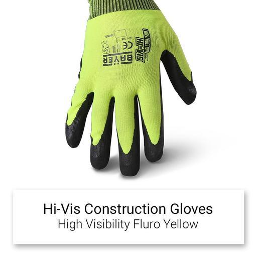 Bayer BHN9 Hi-Vis Construction Multipurpose Nitrile Coated Gloves - Size 9 – image 4