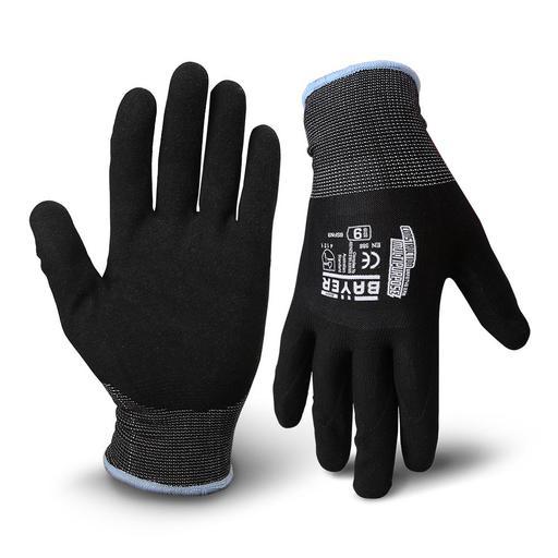 Bayer BSFN9 Construction Multipurpose Sandy Nitrile Coated Gloves - Size 9 - Extra Grip