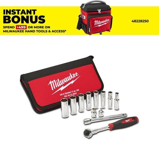 Milwaukee 48229000 12pce 3/8 Rachet & SAE Set