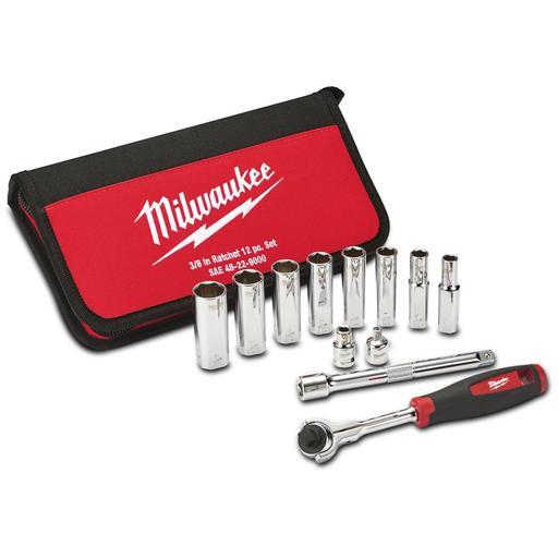 Milwaukee 48229000 12pce 3/8 Rachet & SAE Set – image 2