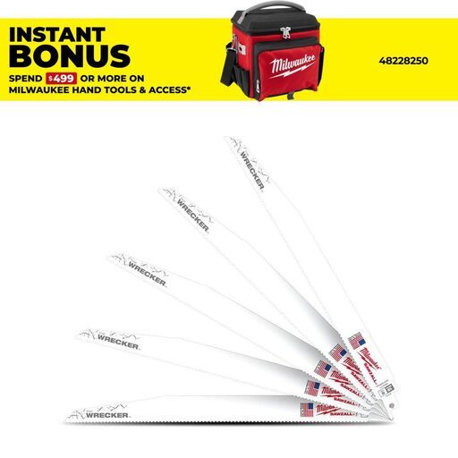 Milwaukee 48475711 (48005711) 5-Pack 300mm 8TPI The Wrecker SAWZALL Reciprocating Saw Blades