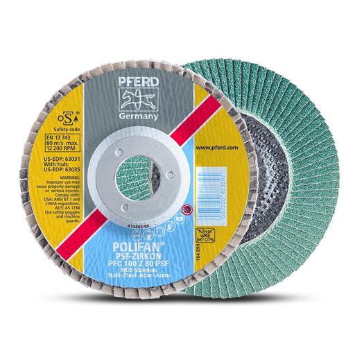 PFERD PFC 100 Z 80 PSF (67768100) 100mm 80grit Polifan® Zirconia Flap Disc