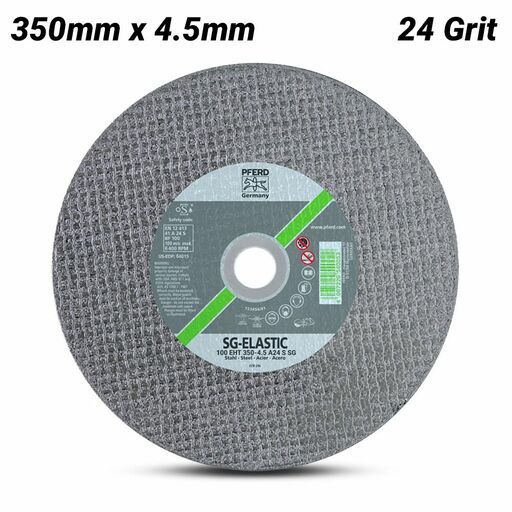 PFERD 100 EHT 350-4.5 A24 S SG (61329525) 350MM X 4.5MM X 25.4MM High Speed Portable Cut Off Wheel To Suit Concrete Saw