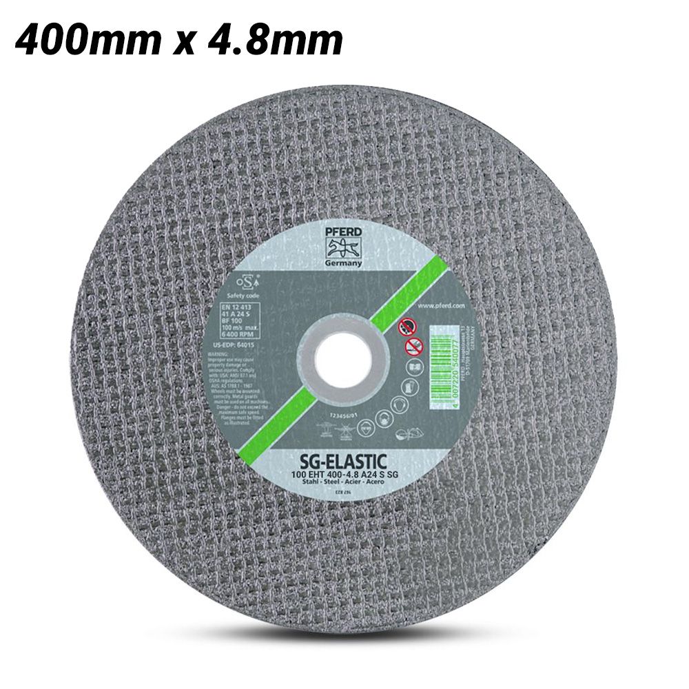 PFERD 100 EHT 400-4.8 A24 S SG (61329825) 400MM X 4.8MM X 25.4MM High Speed Portable Cut Off Wheel To Suit Concrete Saw – image 1