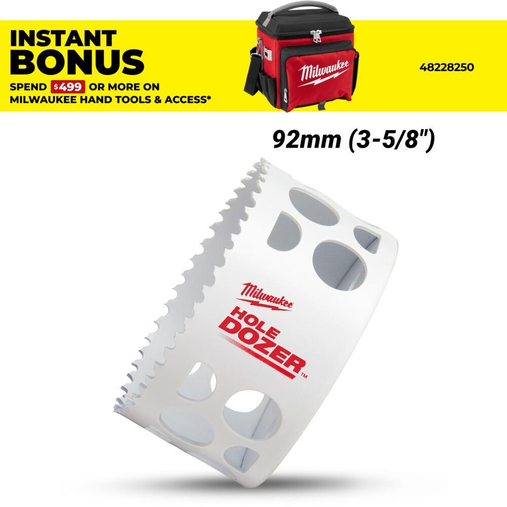 Milwaukee 49569642 92mm (3-5/8") Hole Dozer™ Bi-Metal Hole Saw – image 1