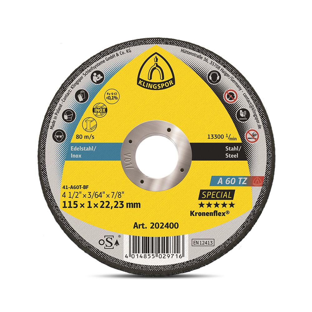 Klingspor 202400 115mm A60 TZ Special Cut Off Wheel – image 2