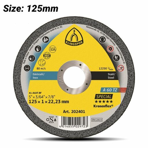 Klingspor 202401 125mm A60 TZ Special Cut Off Wheel