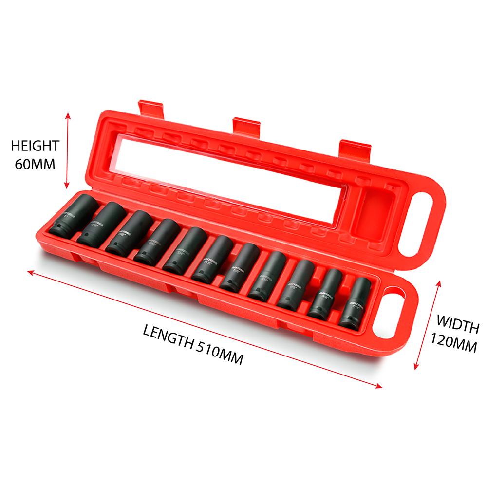 Daytona XTO12I 11pce 1/2" Drive Deep Impact 3/8"-1" Imperial Socket Set – image 2
