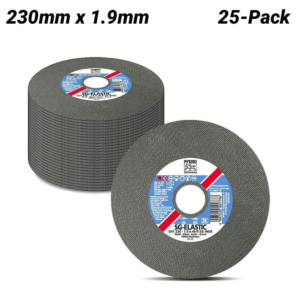 PFERD EHT230-1.9 A46R-25PK 230mm x 1.9mm SG-INOX Cut off Wheel - 25 Pack – image 1