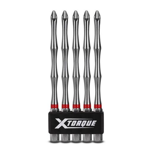 Xtorque 5PKPH2100 PH2 100mm Phillips Head Torsion Magnetic Driver Bit - 5 Pack