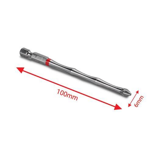 Xtorque 5PKPH2100 PH2 100mm Phillips Head Torsion Magnetic Driver Bit - 5 Pack – image 3