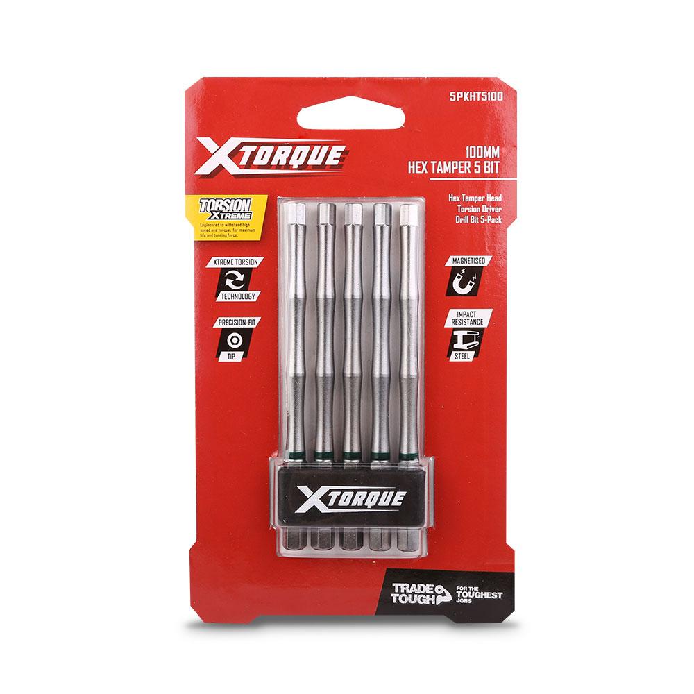 Xtorque 5PKHT5100 100mm Hex Tamper Head Torsion Driver Bit - 5 Pack – image 4