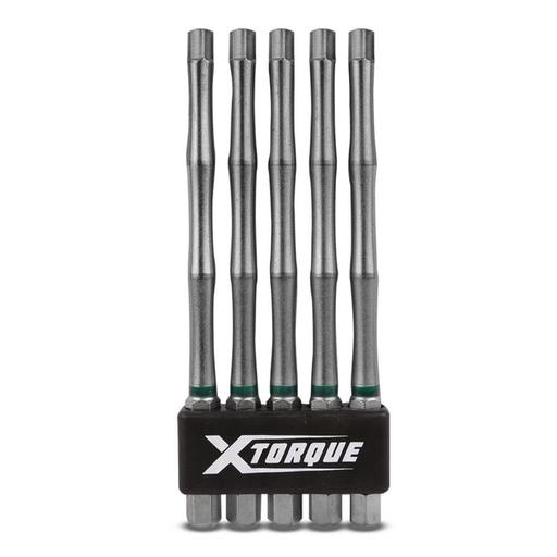 Xtorque 5PKHT5100 100mm Hex Tamper Head Torsion Driver Bit - 5 Pack