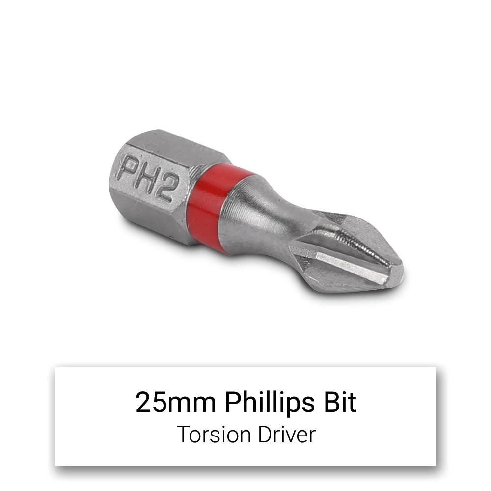 Xtorque 5PKPH225 PH2 25mm Phillips Head Torsion Driver Bit - 5 Pack – image 2