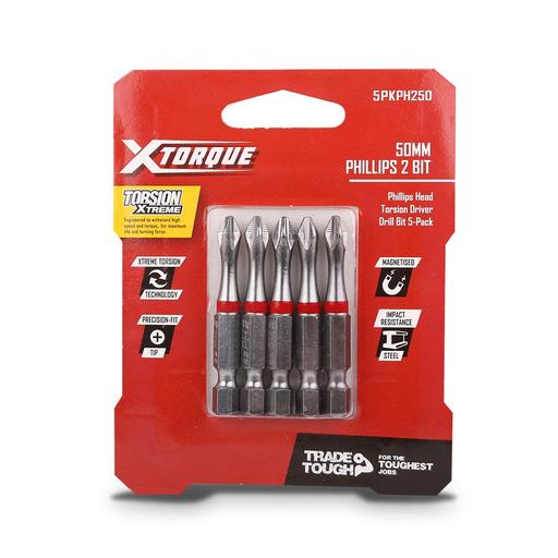 Xtorque 5PKPH250 PH2 50mm Phillips Head Torsion Driver Bit - 5 Pack – image 4