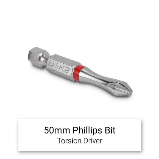 Xtorque 5PKPH250 PH2 50mm Phillips Head Torsion Driver Bit - 5 Pack – image 2