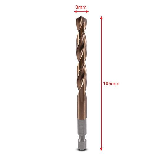 Xtorque XQ80MM 8mm HSS Cobalt Quick Change Impact Drill Bit – image 2