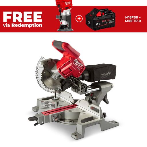 Milwaukee M18FMS184-0 18V Li-ion Cordless FUEL 184mm Dual Bevel Sliding Compound Mitre Saw - Skin Only