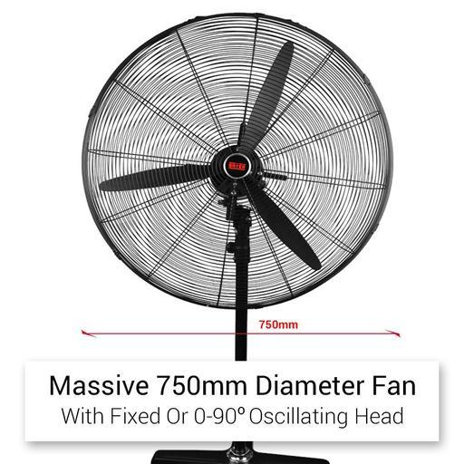 Bayer BFANP 280W 750mm Industrial Heavy Duty High Power Pedestal Fan – image 3
