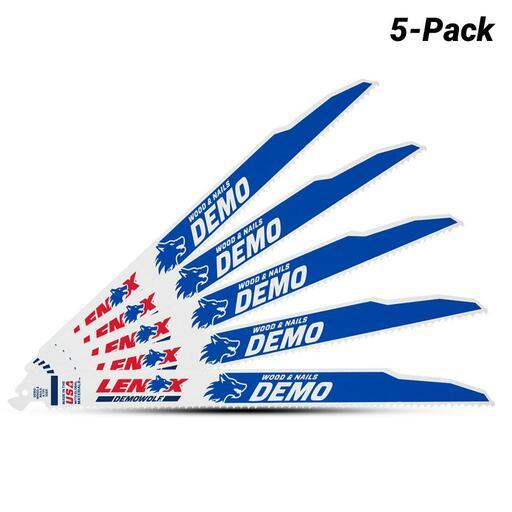 Lenox 20582956R 225mm 6TPI Reciprocating Bi-Metal Wood Saw Blade - 5 Pack – image 2