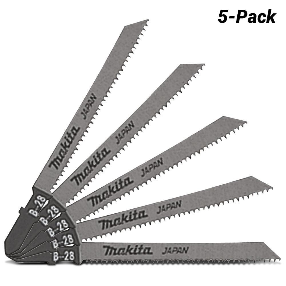 Makita B-27 Jigsaw Blades Pack Of 5 - HSS, For Cutting Stainless Steel, Aluminum, Plastic