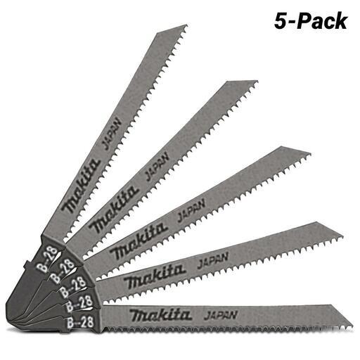 Makita A-80391 63mm x 16TPI HSS Jigsaw Blade Bayonet B-28 for Cutting Wood & PVC - 5 Pack
