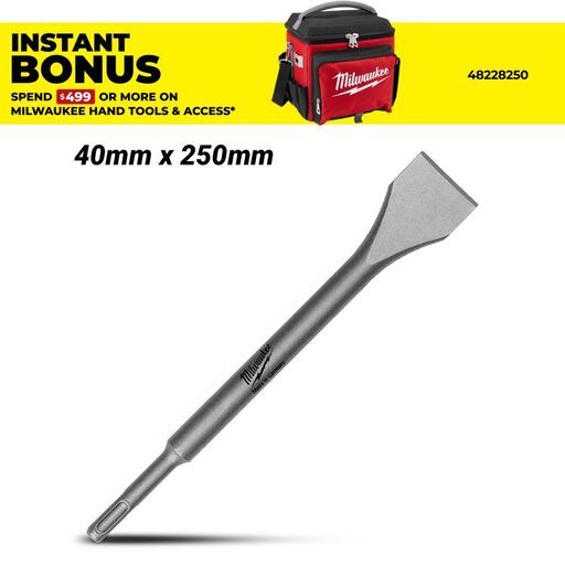 Milwaukee 4932367146 40mm x 250mm SDS-Plus Flat Wide Chisel