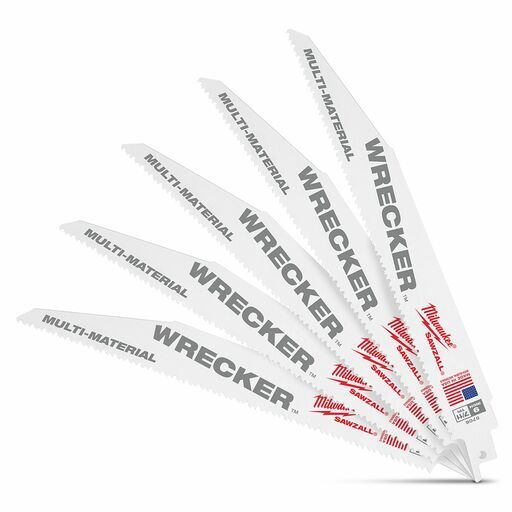 Milwaukee 48475706 (48005706) 5-Pack 230mm 9" 7/11 TPI SAWZALL The WRECKER Demolition Blades – image 2