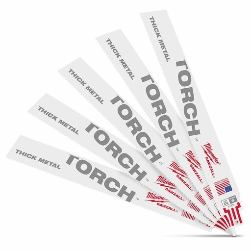 Milwaukee 48475713 (48005713) 5-Pack 230mm (9") 10TPI SAWZALL The TORCH Metal Demolition Blades – image 2