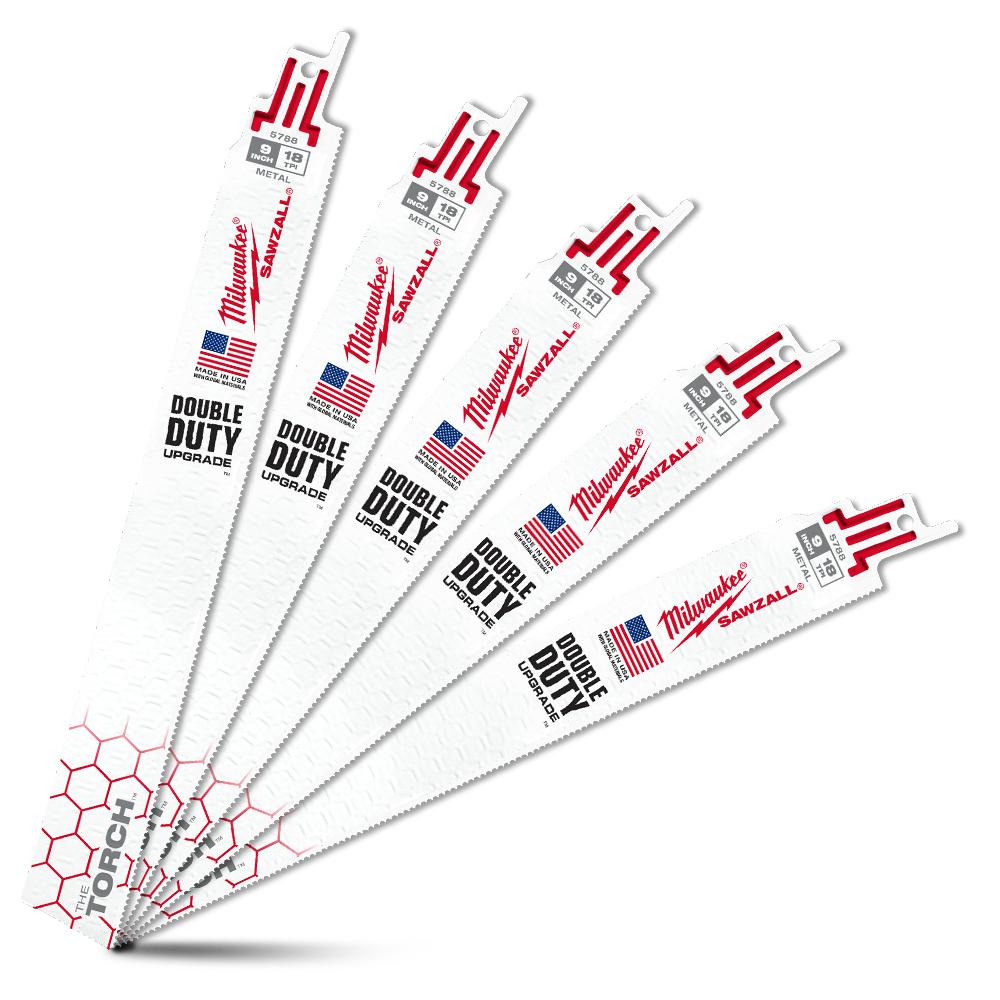 Milwaukee 48475788 (48005788) The Torch™ SAWZALL® 230mm 18 TPI Reciprocating Saw Blades - 5 Pack – image 2