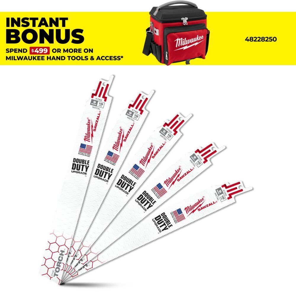 Milwaukee 48475788 (48005788) The Torch™ SAWZALL® 230mm 18 TPI Reciprocating Saw Blades - 5 Pack – image 1